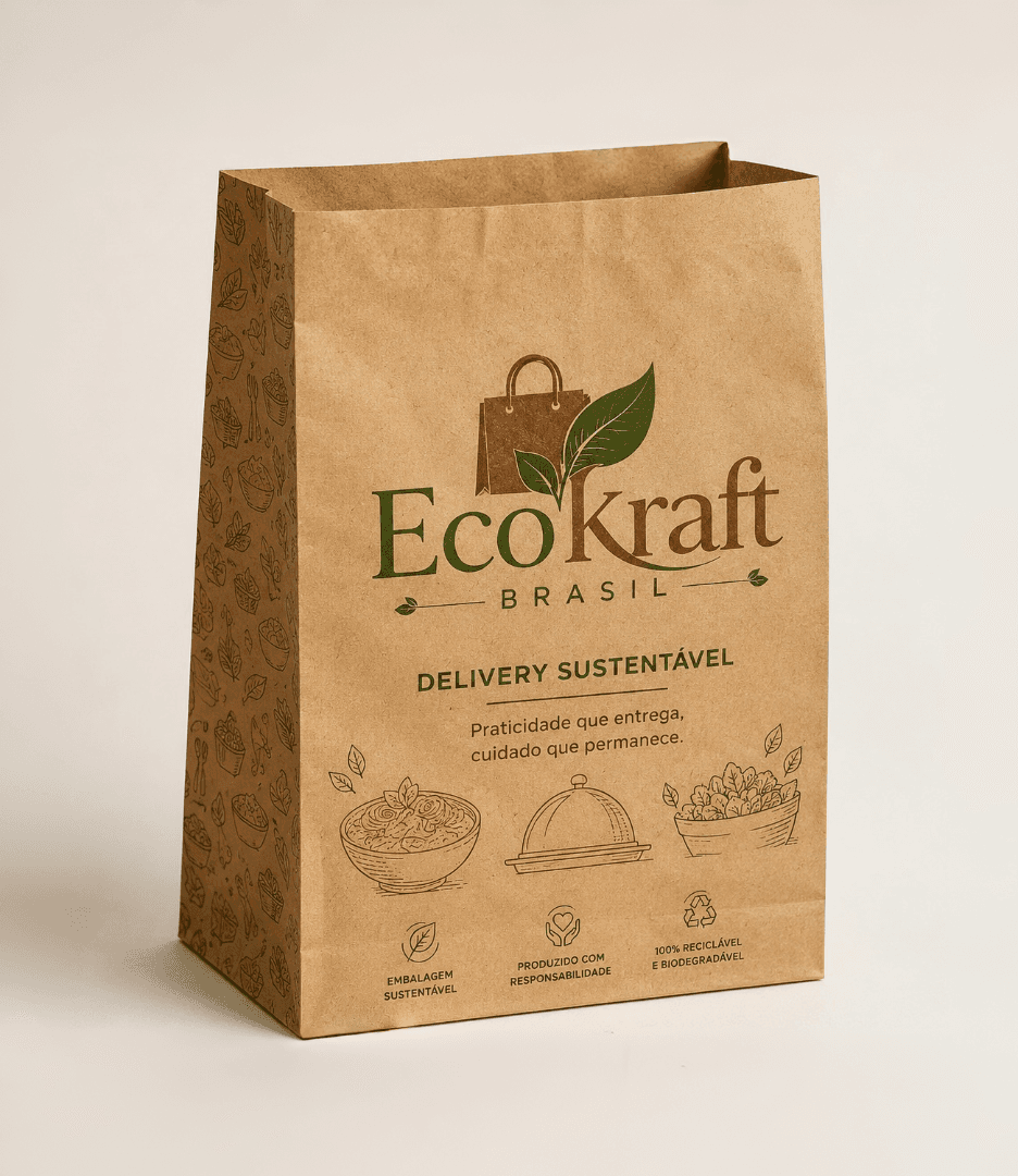 Embalagem kraft personalizada para delivery